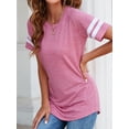 thumbnail image 7 of YouLoveIt Women's Color Block Short Sleeve T Shirt Summer Short Sleeve Tops for Women Round Neck Tunic Tops Casual Tee Tunic Tops Crew Neck Colorblock Shirt, 7 of 7