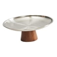 thumbnail image 3 of Frutero con pedestal, cuenco decorativo con base de madera, bandeja para servir comida, para mesa, hogar, cocina, encimera, decoración de oficina. M, 3 of 8