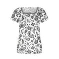 thumbnail image 5 of TIHLMK Shirts for Women White Sales Clearance Women's Fashion Comfortable Casual Square Neck Short Sleeve Print Top Blouse Gift for Womens Tops, 5 of 5