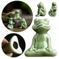 thumbnail image 3 of Frog Figurines Yoga Zen Decor Porcelain Emotion Cute Bathroom Decor, Replacement Toilet Parts Easy Installation D7Y9, 3 of 8