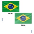 thumbnail image 2 of Portable Hand Held Flagpole with 100*150cm Brazil Flag, 160cm Stainless Steel Telescopic Flag Pole for Carrying, Football game cheering flag, 2 of 7