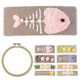 thumbnail image 2 of Coofit Embroidery Kit Creative Fish Floral Needlework Kit DIY Hair Clip with Hoop, 2 of 10