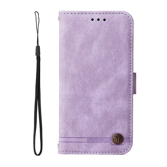 Compatible With Samsung Galaxy S25 Flip Phone Case,[With Wrist Strap& Shoulder Strap],Flip Folding Kickstand,With Card Slots,PU Leather Shockproof Skin Feel Wallet Phone Case,Purple