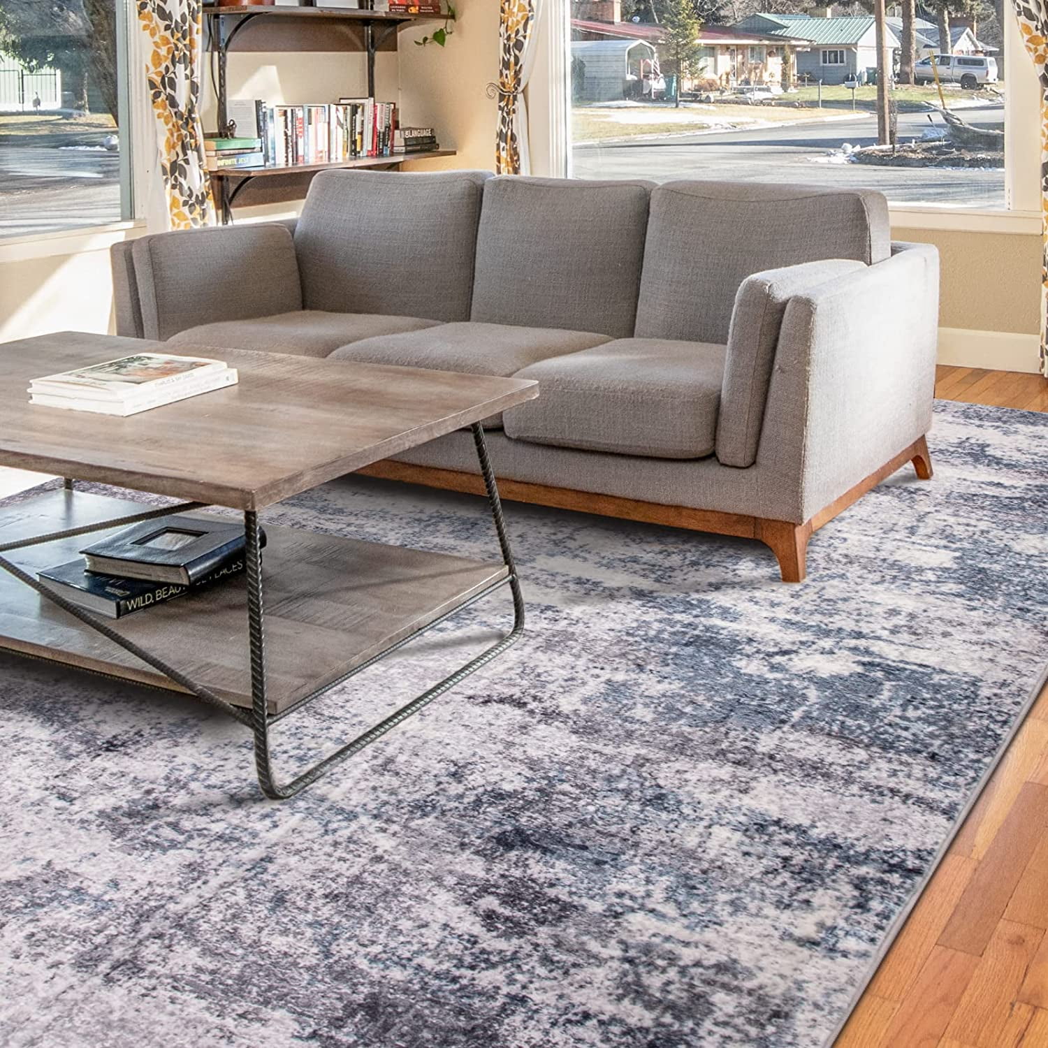 Area Rug Living Room Rugs 5x7 Indoor Boho Soft Fluffy Pile Large Carpet with Low Shaggy for