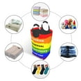 thumbnail image 3 of DouZhe 50L Rectangular Laundry Basket, LGBT Rainbow Slogan Prints Waterproof Foldable Laundry Hamper with Aluminum Handles, 3 of 6