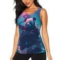 thumbnail image 1 of Fotbe DJ Panda Hot Air Balloon Blusas Sin Mangas para Mujer – Estilo Casual, Corte Suelto, Slim-Fit, Cuello Redondo Deportivo, Tops de Verano para Gimnasio y Yoga-Large, 1 of 7