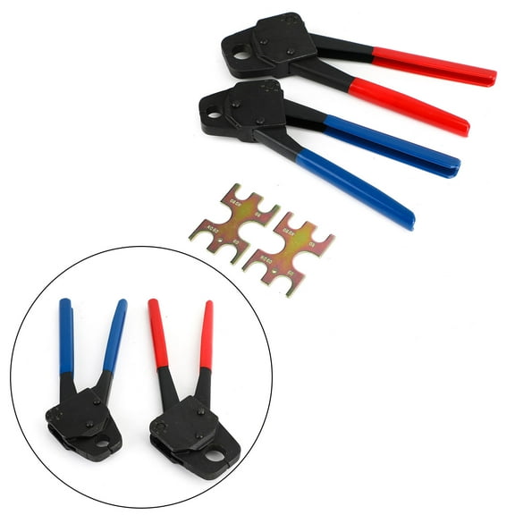Motor Genic 2 Pex Crimper 1/2" And 3/4" Plumbing Crimping Gonogo Set Angle Gauge Tools Combo