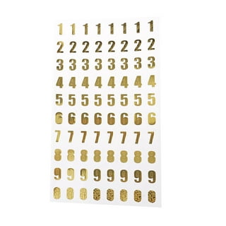 7 Sheets Self Adhesive Number Stickers, Small Gold Glitter Number Sticker  For Gift Scrapbooks Greeting Cards Arts Craft Date