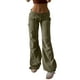 thumbnail image 1 of Gibobby Tallas grandes Mujerescintura elástica cerdo nariz hebilla pie suelto Casual Cargo Hip Hop pantalones con bolsillo (Army Green, L), 1 of 5