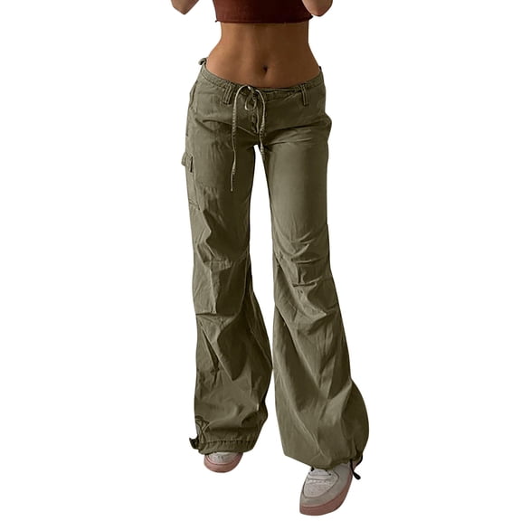 JJHGVB Wide Leg Jeans Vintage Jeans Pull-On Pant Straight Denim Jeans Wide Leg Jeans for Women Loose Long Trousers Denim Trousers Pants with Pockets Denim Pants Classic Army Green L