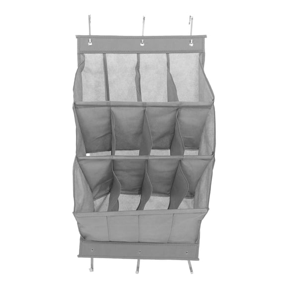 FESTFENDS Vertical Shoe Rack Grey Hanging Organizer with Closed Sides for Secure Shoe Storage