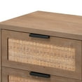 thumbnail image 2 of Side Table with MDF Frame and 2 Rattan Weaving Front Drawers, Brown, 2 of 5