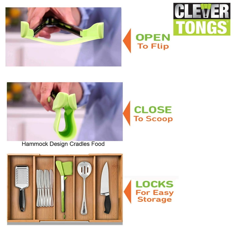 Clever Tongs 2-in-1 Kitchen Spatula & Tongs 