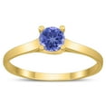 thumbnail image 1 of SZUL Women's Round 4MM Tanzanite Cathedral Solitaire Ring in 10K Yellow Gold, 1 of 4