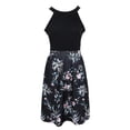 thumbnail image 2 of Milaget Robe Fleurie Sans Manches à Col Licou pour Femme, Robe de Plage pour les Vacances, Noir G, 2 of 9