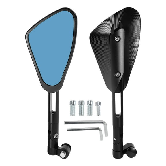 Unique Bargains Motorcycle Rear View Mirrors Bar End Side Mirrors Mount Adjustable Aluminum Alloy 1 Set Black M8/M10 Polygonal Shape