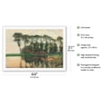 thumbnail image 2 of Farmstead Along the Water Screened by Nine Tall Trees - From an Original Water Color Painting by Piet Mondrian c.1905 - Fine Art Rolled Canvas Print 27in x 40in, 2 of 4