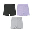 thumbnail image 4 of YONGHS 3 Pack Kids Girls Dance Shorts Safety Breathable Bike Shorts Undershorts for Dance Underdress Black&Gray&Purple 5-6, 4 of 5