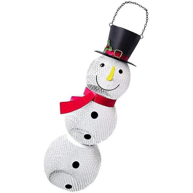 Jinsinto Bird Feeder, Snowman Shaped Hanging Dispenser Decorative Bird Seed Container For Attracting Chickadees, Finches, Robins, Sparrows