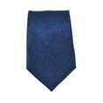 thumbnail image 2 of NEW 2X Polyester Narrow Neck Tie Skinny Solid Dark Blue Thin Necktie for Men (2 inch Max Width), 2 of 5