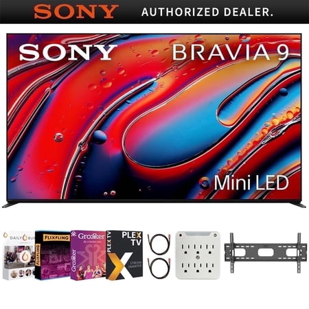 Sony BRAVIA 9 K65XR90 65 inch 4K HDR Smart QLED Mini-LED TV Bundle with Premiere Movie Streaming Package & TV Setup Bundle with Wall Mount+Adapter+HDMI Cable(2024 Model)| Official Sony USA Partner