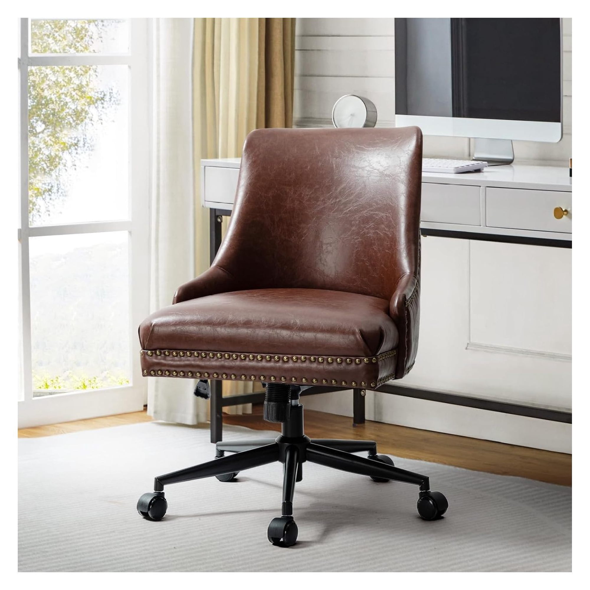 leather office chair armless desk product
