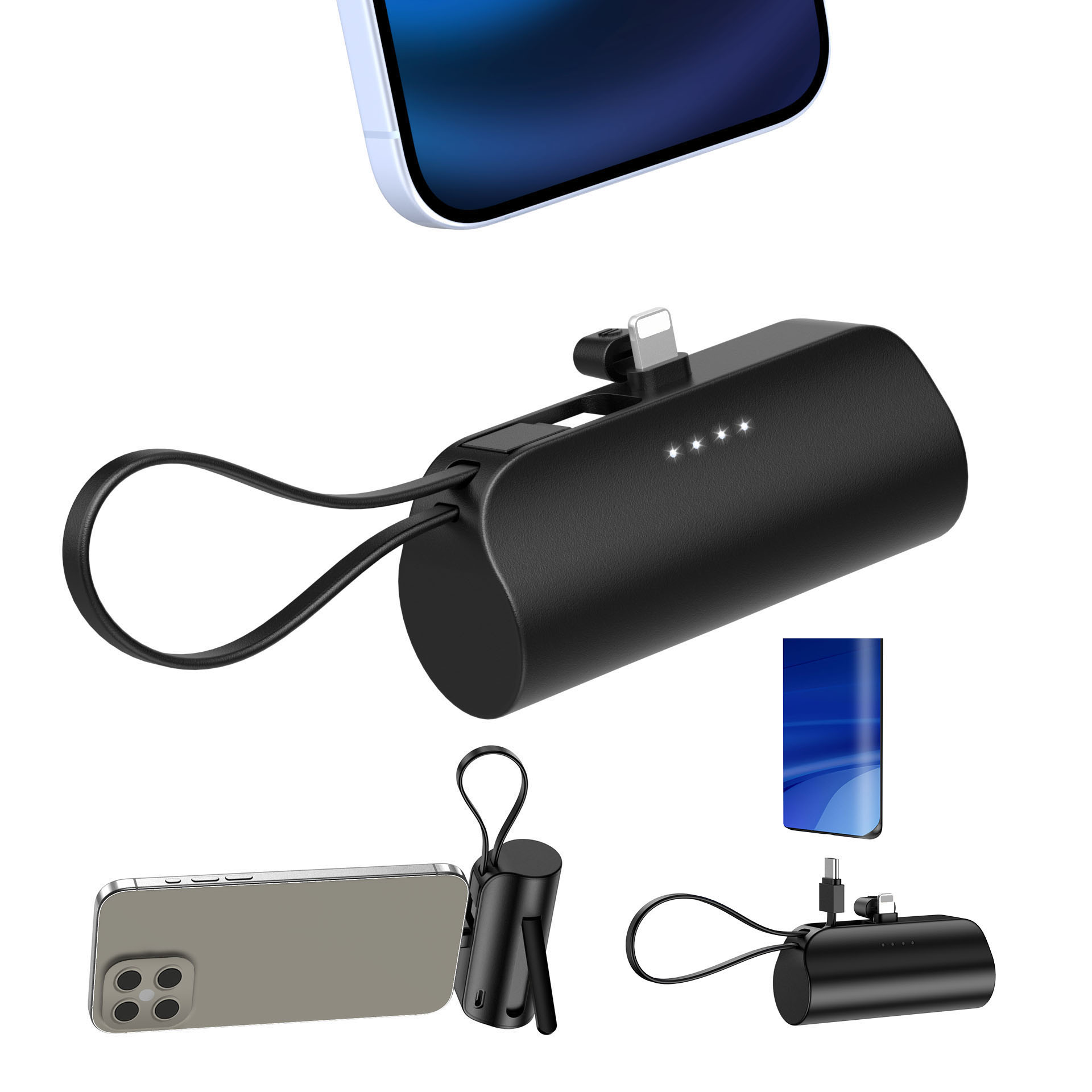 Mini Power Bank, 5,000mAh+5,000mAh Portable Charger 18W Compatible with iPhone 16 Series, Samsung, iPad Pro/Air
