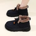 thumbnail image 3 of Women's Platform Winter Boots Cute Beaded Bow High Top Slip on Platform Snow Booties Casual Cold Weather Warm Loafers Black Size 7, 3 of 6