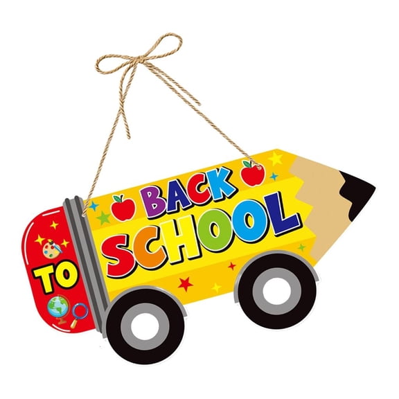 Giaone 1 Set Welcome Back to School Door Sign Classroom First Day Hanging Decorations