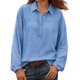 thumbnail image 2 of Xuyuer Womens Solid Lapel Long Sleeves Button Down Shirt Top Casual Basic Office Blouse Blouses for Women Shirts Printed Wrinkle-Free Dressy Casual Blouse Spring Summer Trendy, 2 of 4