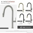 thumbnail image 2 of Stylish 17 ¼" Ht Single Handle Brushed Nickel Pull Down Kitchen Faucet K-141B, 2 of 11