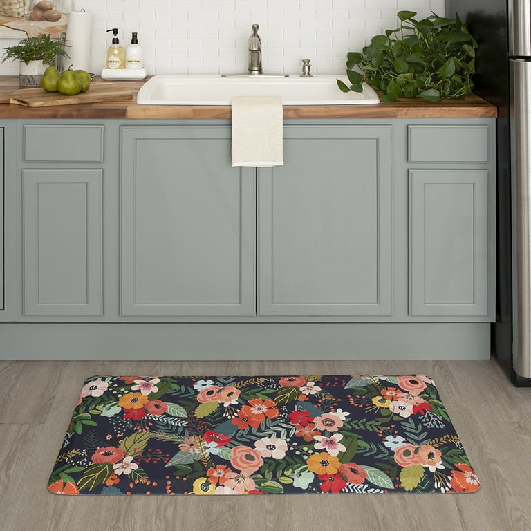 1pc Small Patchwork Pattern Kitchen Mat, Modern Style Rectangular Polyester  Fiber Mat Suitable For Kitchen Home Use