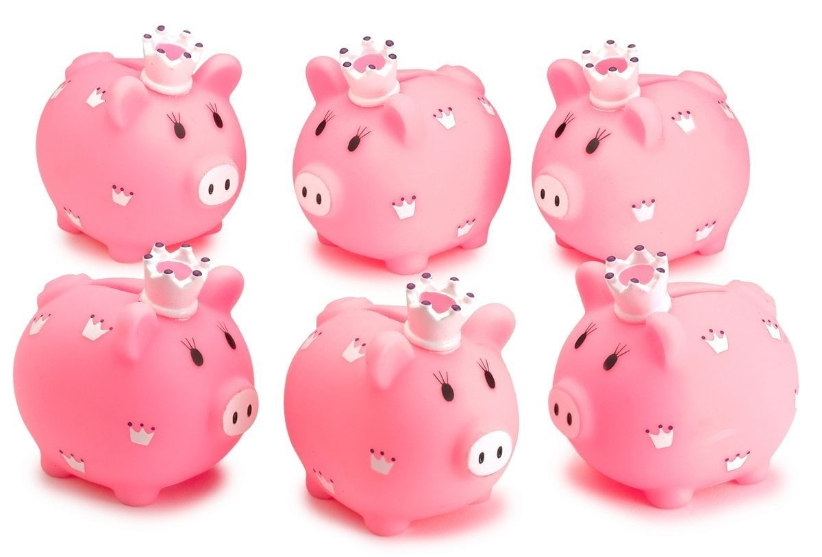 KNRAGHO Pink Piggy Bank,Ceramic Money Piggy Bank Kids with Peppa Pig Sticker 
