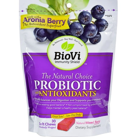 Biovi Probiotic - Antioxydant Blend - Mixte Naturel Berry - 30 bouchées tendres