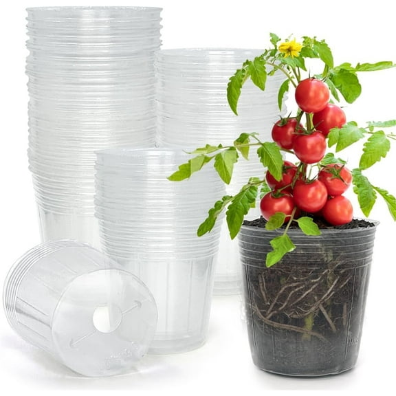 30 Pcs Clear Nursery Pots,2.5/3/4/4.5/5Inch Clear Plastic Plant Pots with Drainage Holes,Reusable Garden Pots for Vegetable Seedlings