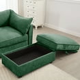 thumbnail image 5 of Nmkwnr Chenille Storage Ottoman with Wood Frame, Fabric Footrest for Living Room, Office, Bedroom, Green, 5 of 5