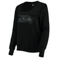 thumbnail image 2 of Women's Cuce Black Seattle Seahawks Winners Square Neck Pullover Sweatshirt, 2 of 4