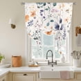 thumbnail image 3 of Spring Floral Tie Up Curtain 63 Inches Long, Watercolor Flower Fantasy Butterfly Farmhouse Balloon Style Kitchen Window Curtain Over Sink, Small Window Rod Pocket Curtain 52"x63", 3 of 9
