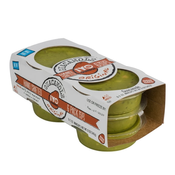 ¡Yo Quiero! Hand Crafted Original Guacamole Mini Cups, 2 oz, 6 Count (Fresh)