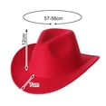 thumbnail image 6 of Women and Men's Cowboy Hat Solid Color Felt Roll Up Brim Cowgirl Hat, 6 of 8