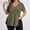 Army Green, variant on Swuxness Women Short Sleeve Plus Size T Shirts, Spring and Summer Casual Tops, Ladies V-Neck Solid Color Comfortable Fashion Loose Pullover Tee Red, XXXXL