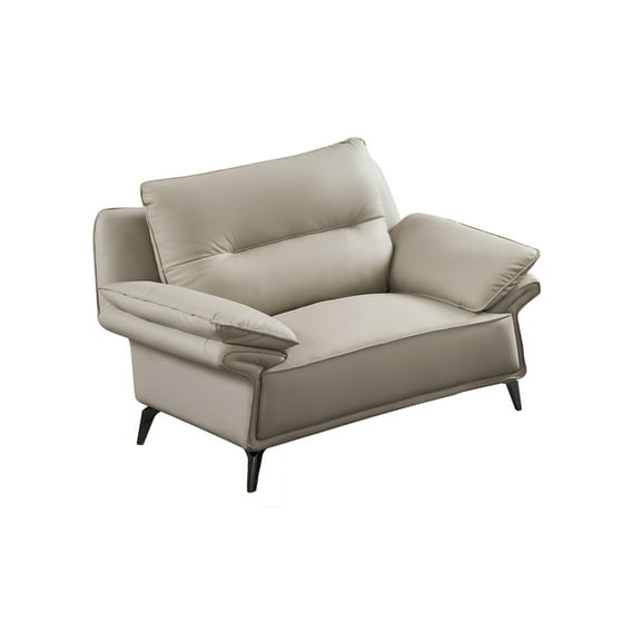 American Eagle EK-D836-LG-CHR Modern Light Gray Italian Top Grain Leather Chair
