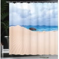 thumbnail image 4 of Ambesonne Beach Shower Curtain, Wreck Boat on the Coast, 69"Wx75"L, Blue Cream, 4 of 5
