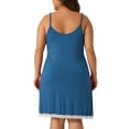 thumbnail image 4 of DARING DIVA Women's Plus Lace Strap Babydoll Chemise Nightgown 1X Blue, 4 of 6
