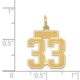 thumbnail image 3 of 14k Yellow Gold Small Satin Number 33 Charm Pendant, 3 of 3