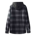 thumbnail image 4 of Yusimy Mens Plaid Button Hoodie Thickened Fleece-Lined Cotton Jacket Long Sleeve Athletic Warm Outerwear, 4 of 9
