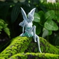 thumbnail image 5 of Seated Fairy Garden Statue, 5.5 Inch Resin Magic Figure, Illuminates Outdoor Spaces, Perfect for Lawn or Pond Decoration, 5 of 7