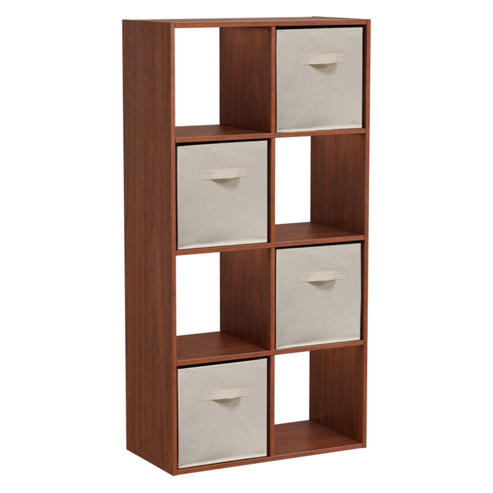 Homestar 8 Cube Bookcase with Fabric Bins