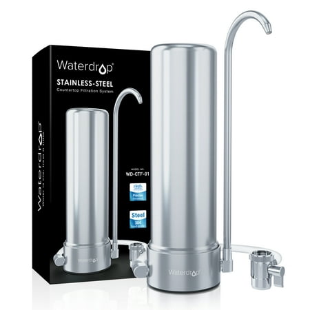 

Waterdrop WD-CTF-01 Countertop Filtration System 304 Food-Grade Stainless Steel 6-Stage Faucet Water Filter Long-Lasting Life Removes 99% of Chlorine Heavy Metals Bad Taste (1 Filter Included)