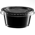 thumbnail image 4 of 2 oz Black Plastic Clear Disposable Portion Cups with Lids for Sauce Cup, 4 of 11